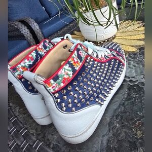 Authentic Christian Louboutin Studded High-Top Sneakers Shoes